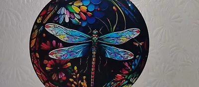 Buy Rainbow Dragonfly Stained Glass Effect Sun Catcher Roundel New    • 2.50£