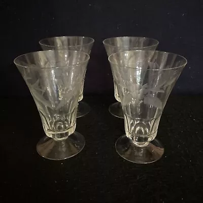 Buy Set Of Four Unique Cut Glass Victorian Wine / Cordial Glasses • 30£