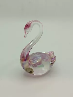 Buy Vintage Heron Glass Pink Iridescent Swan Sculpture • 9.60£