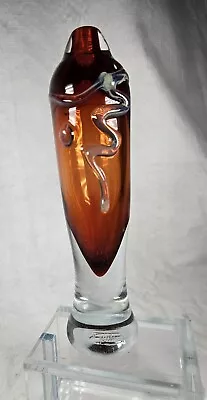 Buy Don Bagwell Signed Vintage Studio Art Glass Tulip Vase 8  1989, 1980's Modernist • 85.24£