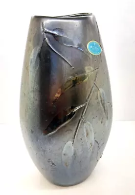 Buy Rare Vintage Poole Pottery Devon England Iredescent Black Vase • 9.99£