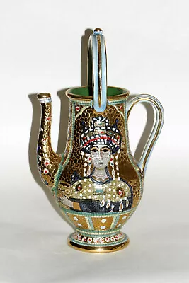 Buy Gialletti Vintage Italian Byzantine Style Gold Mosaic Ewer Vase 50s 60s Deruta • 185.50£