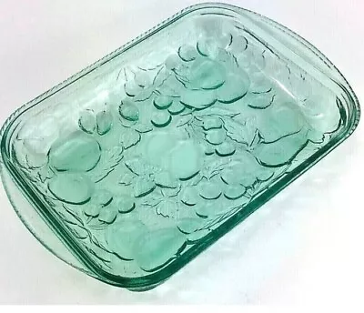 Buy Vintage Libbey Orchard Fruit Green Glass Casserole Oven Proof Baking Dish 9”x13” • 18.02£