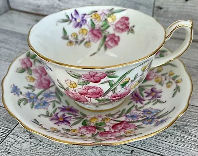Buy HAMMERSLEY Bridal Rose Tea Cup Saucer Set Bone China England Floral Flowers Gold • 18.25£