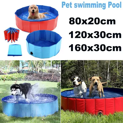 Buy Portable Pet Bath Dog Swimming Pool Garden Paddling Puppy Cat Bathtub Foldable • 38.49£