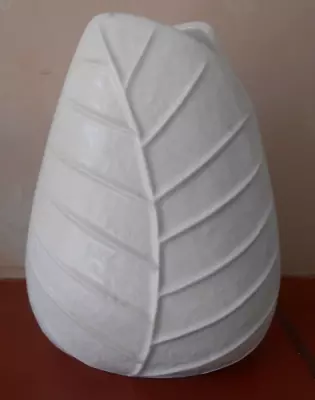 Buy Sylvac Vase - White, Pretty Leaf Design.15cm High.Pretty, In Very Good Condition • 13£