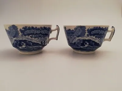 Buy Spode Blue Italian (Copeland Spode) Tea Cup Pair. Shaped Handle. Breakfast Cup • 14£