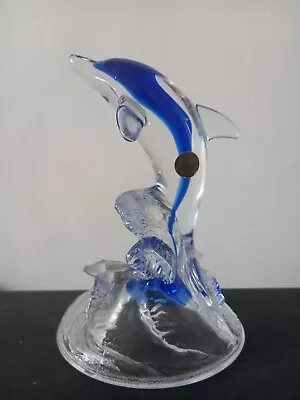 Buy Cristal D'Arques Lead Crystal Glass Dolphin Breaching France Sculpture Ornament • 19.95£