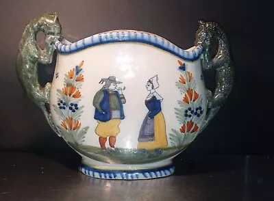 Buy Vntg Quimper France Pottery Hand Painted Signed H 6.5  W 9  (Approx) • 471.84£