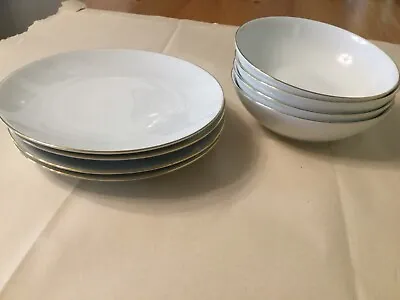 Buy Thomas White China Narrow Gold Line 4 Dessert Dishes And Plates New • 65£
