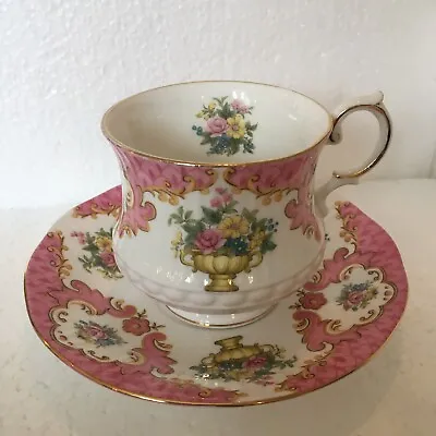 Buy Vintage Queens Rosina Bone China Cup And Saucer Pink Floral • 12.99£