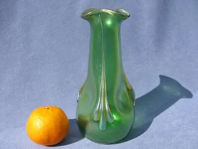 Buy Austrian Loetz Creta Rusticana Iridescent Vase Applied Decor Art Nouveau Era • 75£