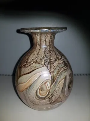 Buy Gozo Modernist Malta Studio Maltese Art Glass  Swirl Vase Stone Design Signed • 24.99£