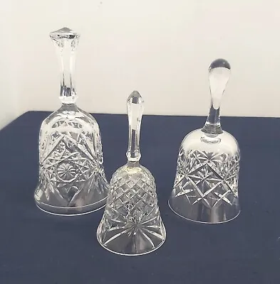 Buy 3 Good Quality Vintage Glass Bells In Good Condition But 2 Have No Clappers • 10£