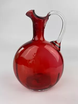 Buy Antique Victorian Cranberry Glass Decanter Bottle • 35£
