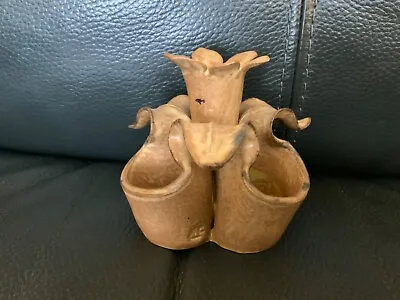 Buy Hand Made Studio Pottery Flower Small Pot / Vase AC Stamped • 8£