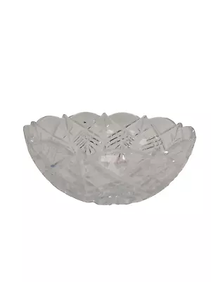 Buy Galway Lead Crystal Cut Glass Bowl With Ornaments Length 22 Cm High 10 Cm • 6.99£
