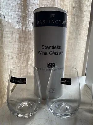 Buy Dartington Crystal Stemless Wine Tumbler Glasses X 2 - NEW • 9.99£