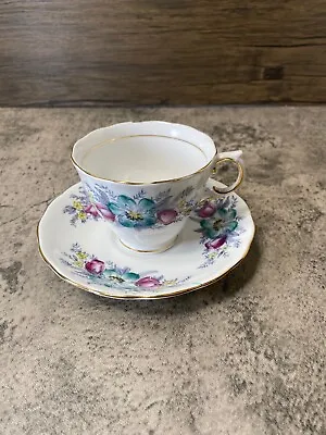 Buy Colclough Bone China Tea Cup And Saucer Pink Rose Floral Made In England Vintage • 14.38£