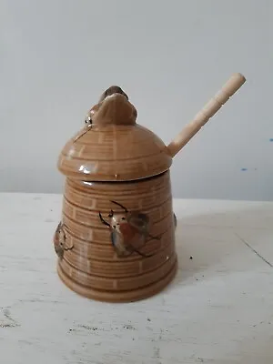 Buy A Presingoll Pottery Honey Bee Hive Pot With Dipper • 6£