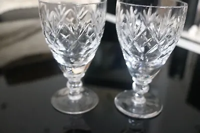 Buy 2 X Royal Doulton Georgian Crystal Small Wine Glasses Stamped • 10£