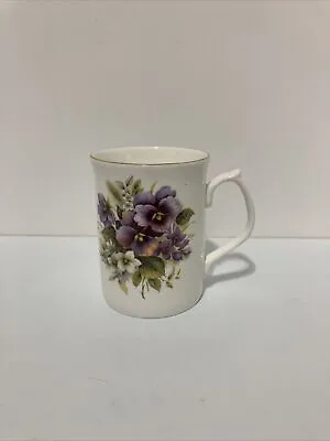 Buy Duchess Fine Bone China Mug Cup Made In England Purple White Flowers Gold Rim • 14.24£