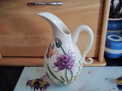 Buy Old Tupton Ware Pretty Floral Butterfly Jug Vase 20.5 Cm Hand Painted • 25£