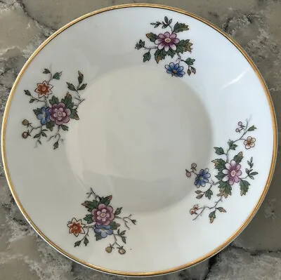 Buy Set (12) LIMOGES FRENCH 5 5/8” Bread/Butter Plates. Multicolor Floral Gold Edge • 75.90£
