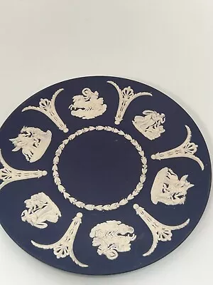 Buy Wedgwood  Dark Blue Navy & White Jasperware Decorative Plate Dish 8  #LH • 5.99£