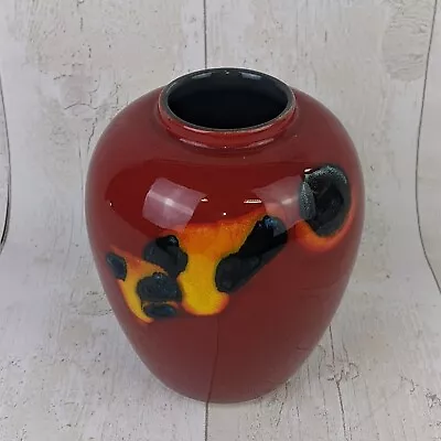 Buy Poole Pottery England Odyssey Pattern Red, Black And Yellow Vase • 14.99£