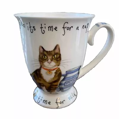 Buy Kent Pottery Porcelain Cat Mug Pedestal Time For Milk…Then A Nap Tabby Kittens • 7.95£