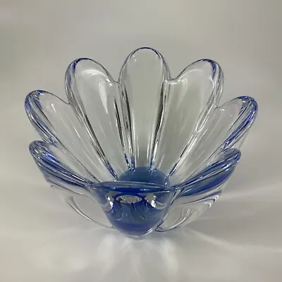 Buy Orrefors Sweden Blue Crystal Art Glass Mayflower Vase Bowl Dish 3 3/4” • 22.05£