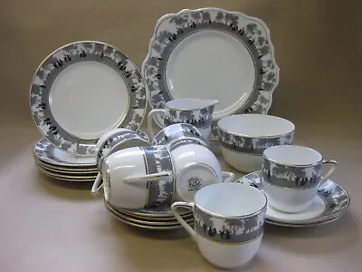 Buy Antique Foley China 21 Piece Tea Set For 6 ~ Silhouette Pattern ~ C.1923 • 54.99£