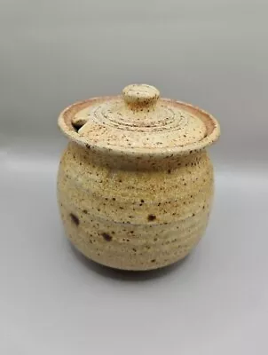 Buy Studio Pottery Stoneware Handled Jam/ Marmalade/ Honey Jar With Lid, Spoon Gap • 12£