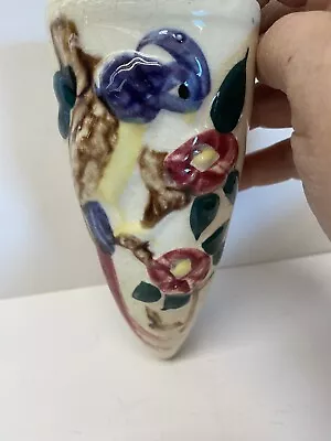 Buy VINTAGE Wall Pocket VASE With Bird On Branch • 12.54£