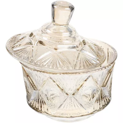 Buy  Candy Bowl With Lid Containers Lids Embossed Glass Jar Dried Fruit • 28.99£