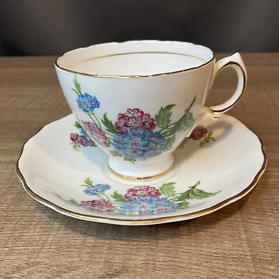 Buy Royal Vale, Bone, China Blue And Pink Floral Flowers, Tea, Cup &Saucer • 11.51£