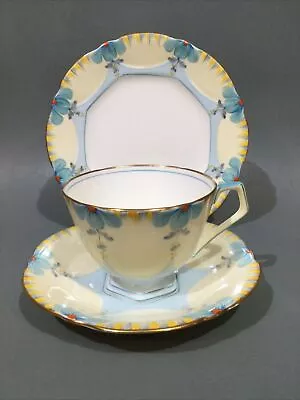 Buy Aynsley Bone China Art Deco Tea Cup, Saucer & Plate Trio Hand Decorated • 19.95£