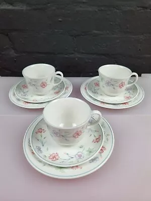 Buy 3 X Vintage Boots Carnation Tea Trios Cups Saucers And Side Plates Set • 19.99£