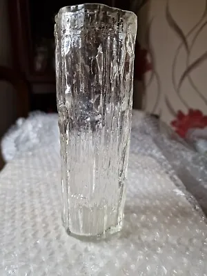 Buy Whitefriars Style Clear Bark Effect Vase 6.75  High • 20£
