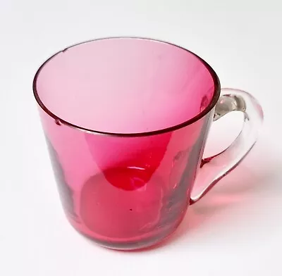 Buy Vintage Cranberry Glass Tea Cup Excellent Condition  • 21.95£