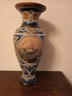 Buy Doulton Lambeth Saltglaze Stoneware Large Vase - Florence Barlow. • 695£