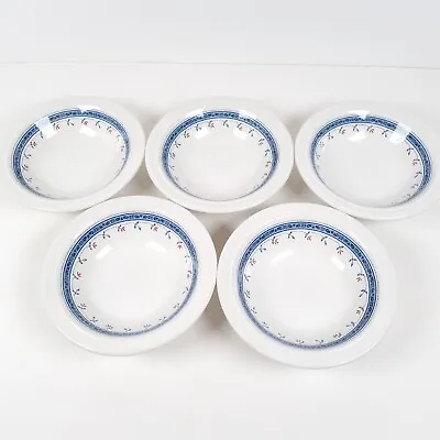 Buy Staffordshire Tableware Blue Floral Cereal Bowls Vintage England Set Of 5 • 19.89£