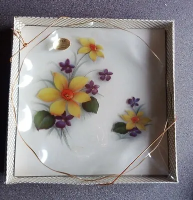 Buy Chance Glass Daffodil Springtime Plate Boxed Vintage Retro Made In England  • 12.99£