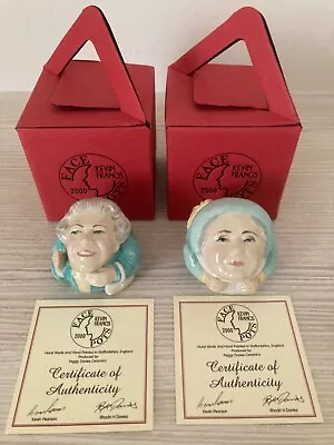 Buy Queen Elizabeth II & Queen Mother Ceramic Collectable Face Pots By Kevin Francis • 40£