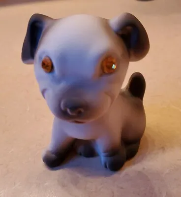 Buy Vintage Roselane USA Puppy Dog Ceramic Figurine With Yellow Rhinestone Eyes • 19.20£