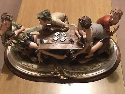 Buy Limited Edition CAPODIMONTE FIGURES THE CHEATS CARD GAME BY BRUNO MERLI SIGNED • 400£