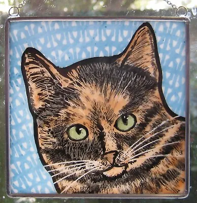 Buy Tortie With Light Green Eyes Cat Windshop Stained Glass Suncatcher  4 X 4    #33 • 15.37£