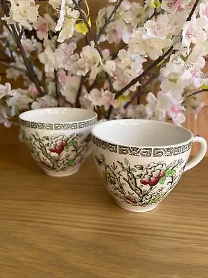Buy 2 X Vintage  Alfred Meakin Indian Tree Cups Replacement Popular Pattern • 2.99£