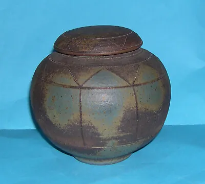 Buy Chris Bramble Pottery - Attractive African/European Fusion Globular Lidded Pot. • 165£